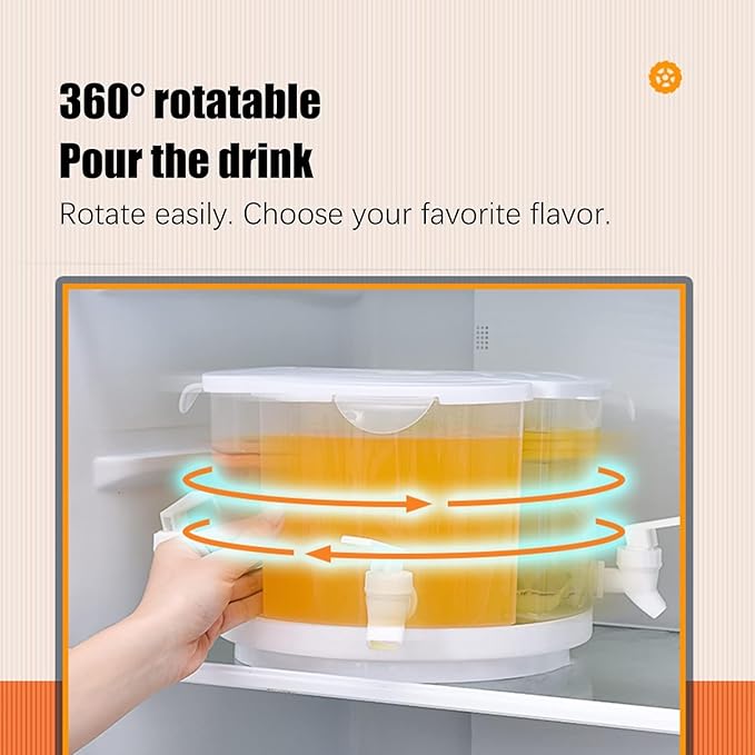 Beverage Dispenser for Fridge, 5.5 L/1.5 Gallon Rotating Plastic Drink Dispenser - Image 4