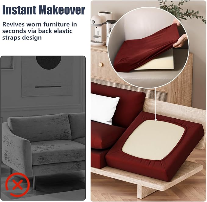 8Pcs Stretch Patio Cushion Covers, Outdoor Couch & Sofa Replacement Slipcovers - Image 5