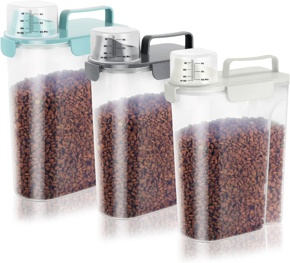 LEAWALK 5Lbs Airtight Cat Dog Food Storage Container (3pack)