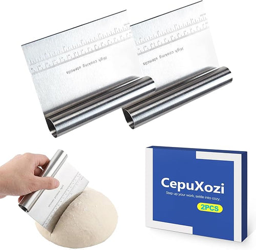2 Pack Stainless Steel Dough Scraper & Dough Cutter, Pastry Knife & Dough by Unknown