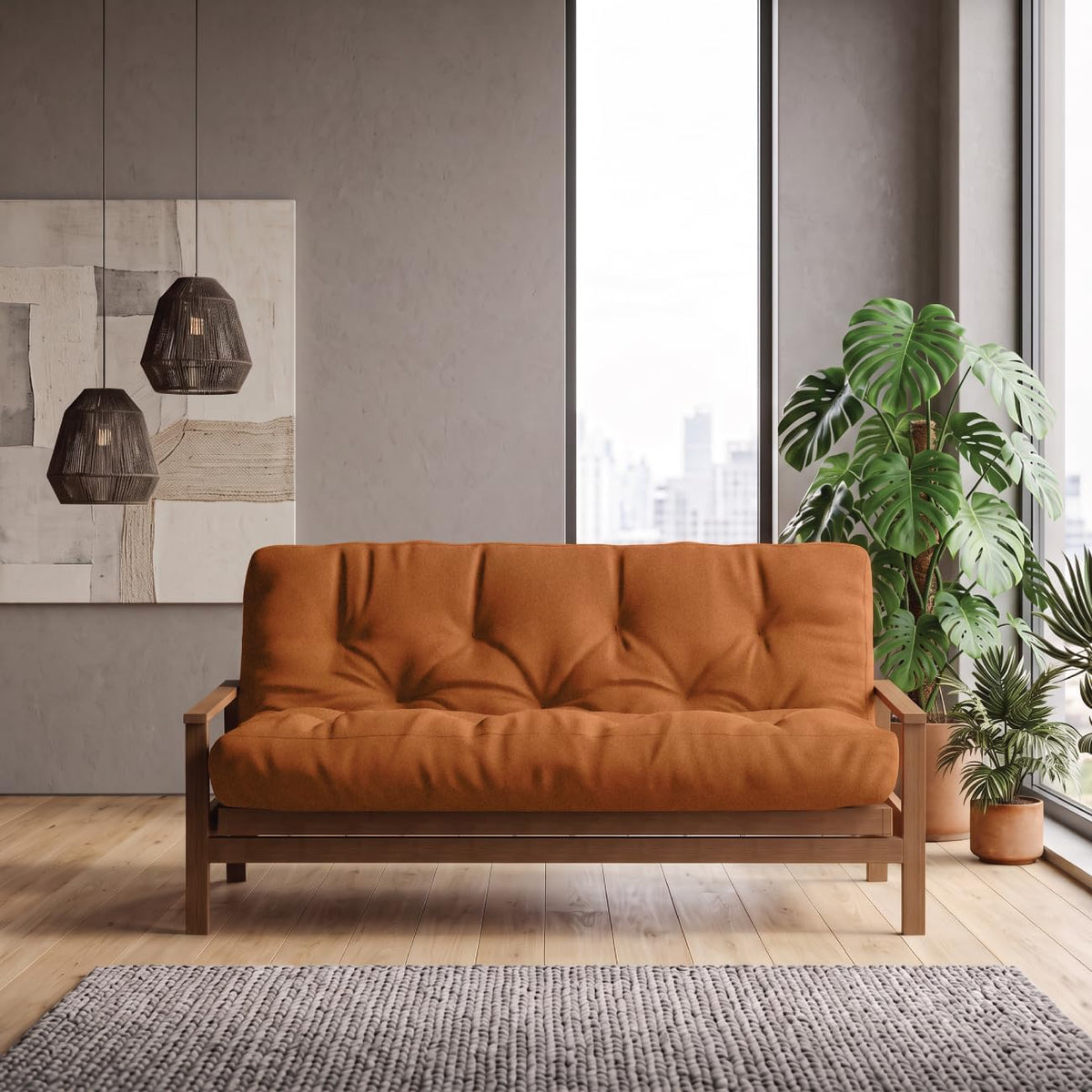 loosh home |10" full size futon sofa bed, main product view