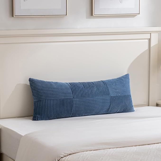 Fancy Homi Set of 2 Dusty Blue Boho Long Lumbar Body Decorative Throw Pillow - Image 6