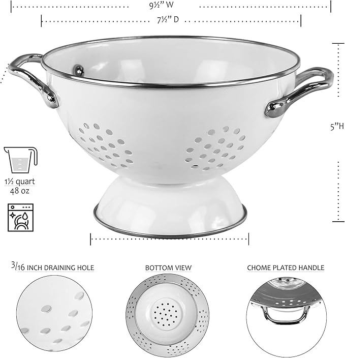 Calypso Basics by Reston Lloyd Powder Coated Enameled Colander, 1.5 Quart - Image 8