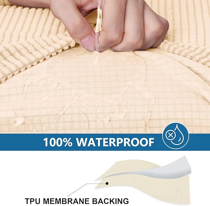 hyha Waterproof Sectional Couch Covers, Non Slip Sofa Couch Cushion Covers L - Image 3