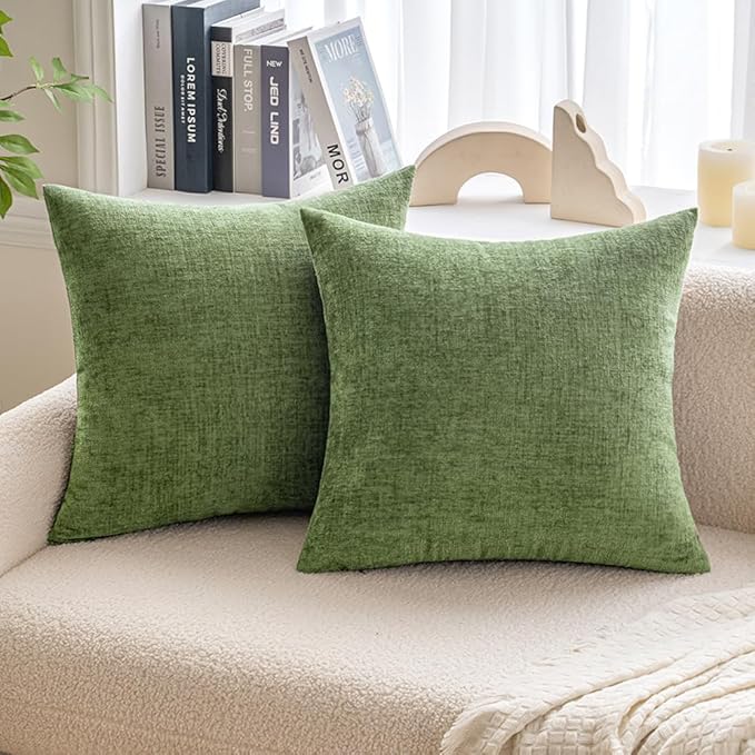 MIULEE Pack of 2 Couch Throw Pillow Covers 22x22 Inch Spring Soft Sage Green - Image 9