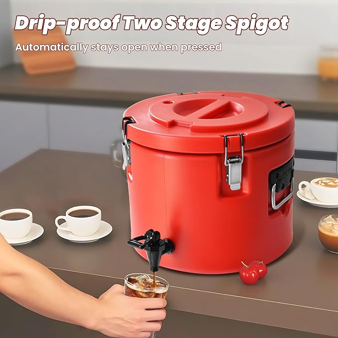 20L/5Gal Insulated Beverage Dispenser, Ice & Hot Drink Dispenser
