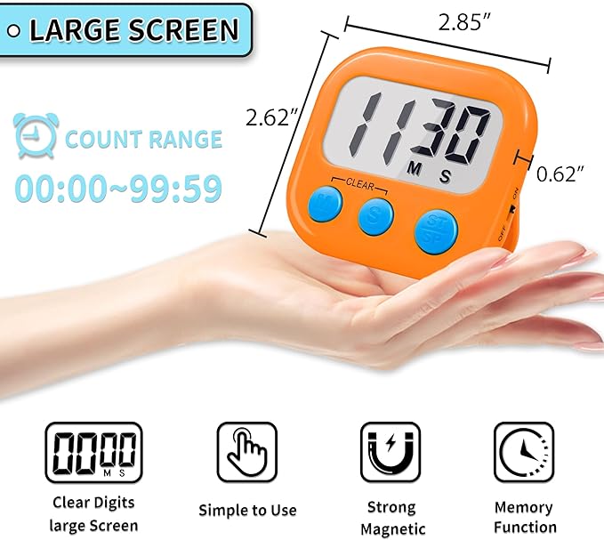 Timer for Kids Teachers Supplies Digital Kitchen Timers for Cooking Large - Image 3