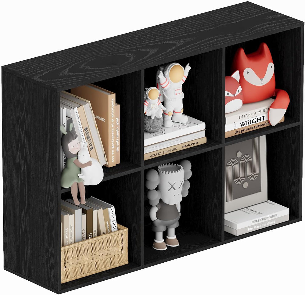 Book Shelf, Wooden Cube Storage Organizer with 11" Open Cubes, Stackable...