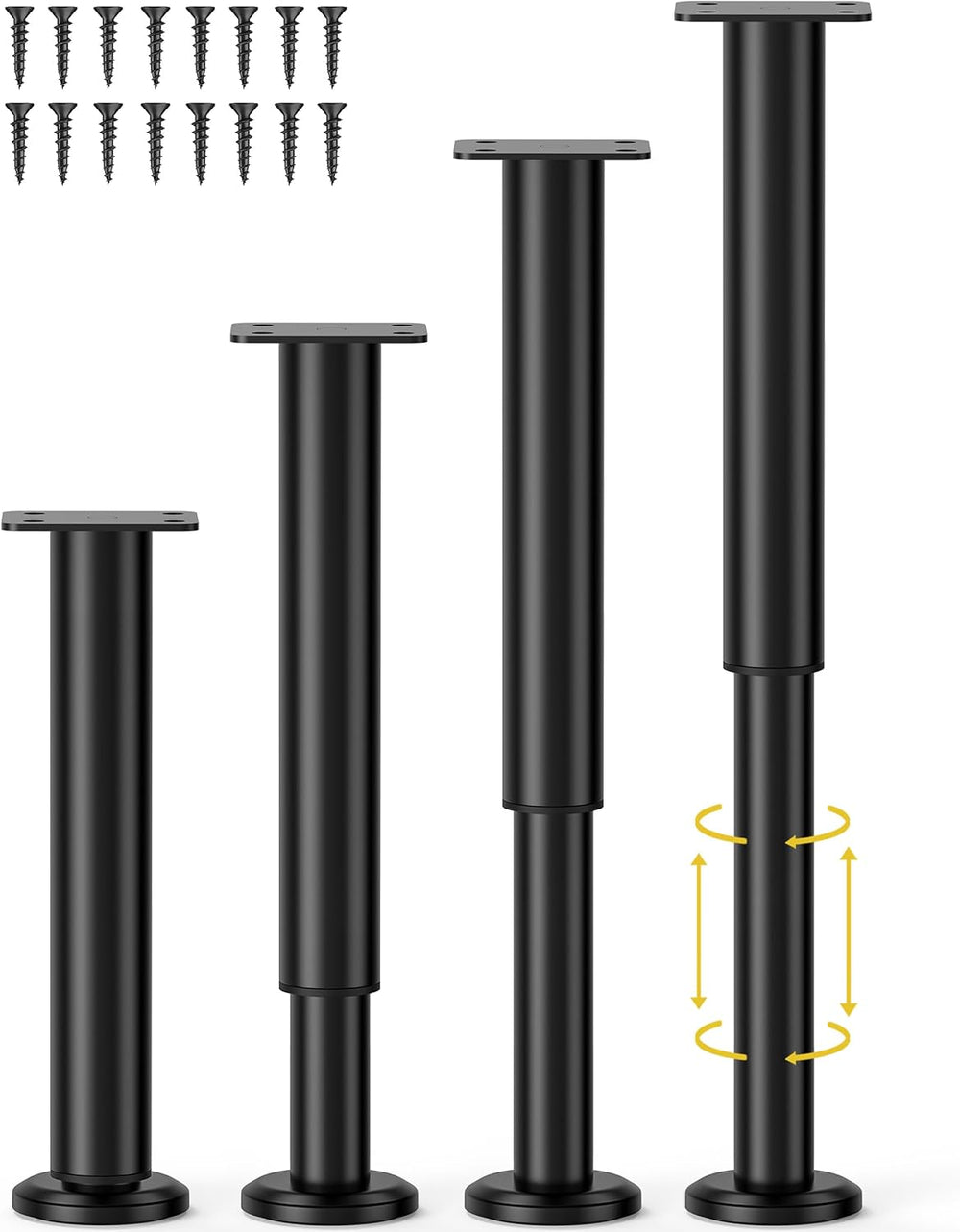 Wlrrcwdttc 4 Pcs Adjustable Bed Center Support Legs 10-17 inch for Bed Frame/...