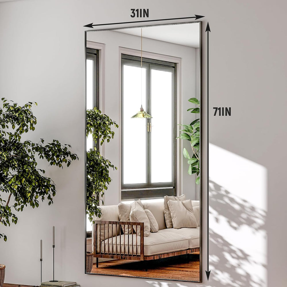 GLSLAND 71"x31" Full Length Mirror Large Floor Mirror with Stand, B...