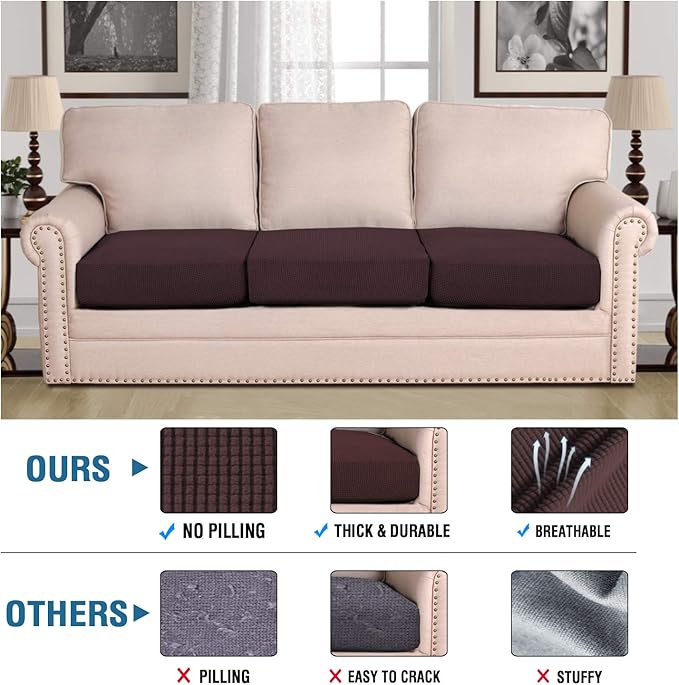 H.VERSAILTEX Super Stretch Couch Cushion Covers Sofa Cushion Slipcovers - Image 5