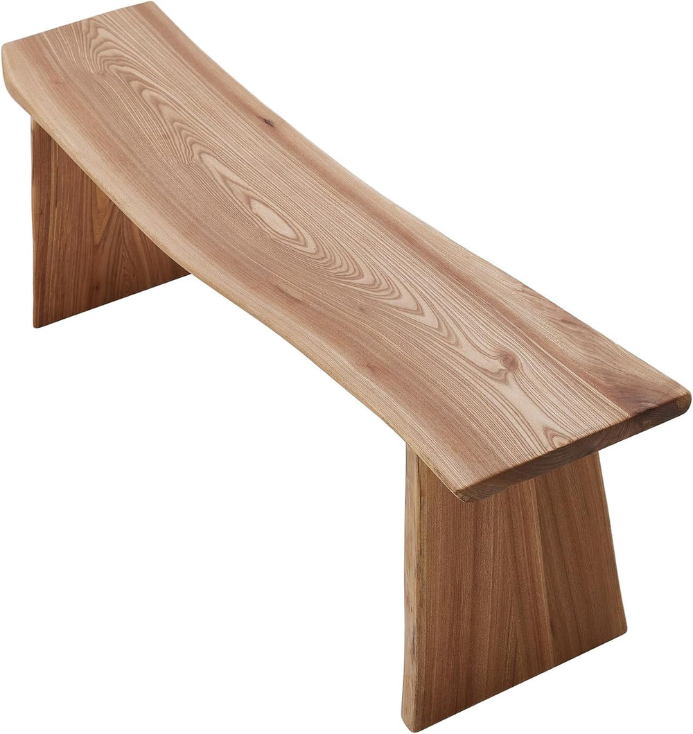 Elm Wood Dining Bench Bedroom BenchesIn Footrest Stool Accent Bench for Entry...