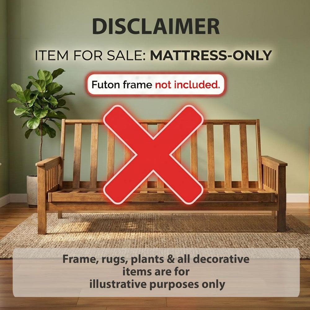 FoammaUSA Premium Corduroy Futon Couch Mattress – Made in USA 6-Inch Memory F...
