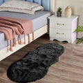 Latepis Black Faux Sheepskin 2x4 Shag Rug by Latepis
