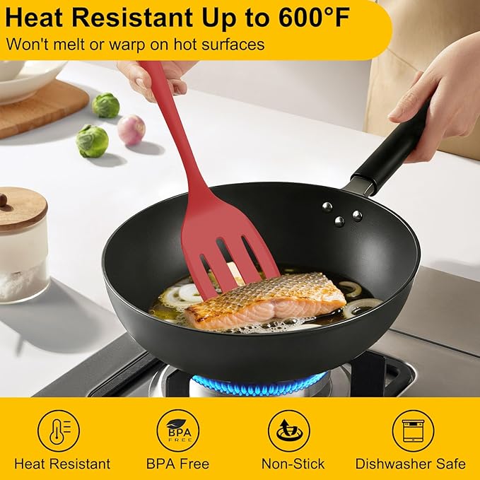 Beijiyi Silicone Spatula Set of 4, 600°F Heat Resistant, BPA Free Kitchen - Image 4