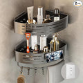 Voldra 2 Pack Corner Shower Shelves, Aluminum Stick On Showers Organizer by VOLDRA