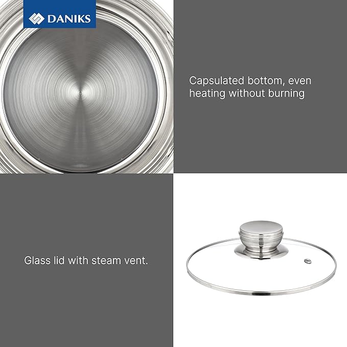 Daniks Standard 9-Piece Stainless Steel Cookware Set - Image 7