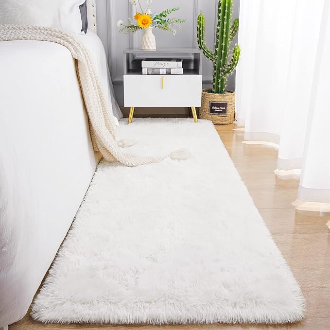 Chicrug Soft Runner Rug for Bedroom Living Room Plush Fluffy Rugs 2x6 Feet by ChicrugHomeDecor