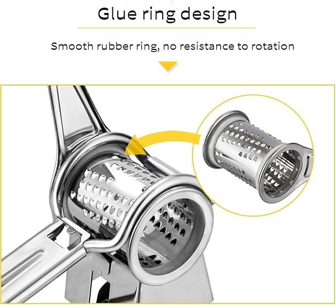 Manual Rotary Cheese Grater Stainless Steel Parmesan Grater, Hand Crank Cheese - Image 6