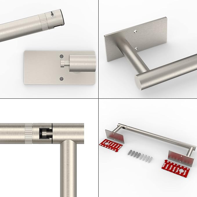 RUACQ Paper Towel Holder Under Cabinet, Wall Mounted or Adhesive Stainless - Image 5