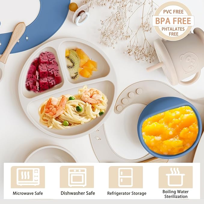 Silicone Baby Feeding Set | Baby Led Weaning Supplies Includes Suction Bowls - Image 3