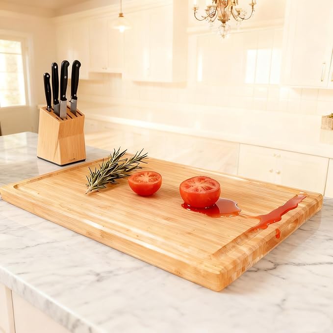 Utoplike Extra Large XXXL Bamboo Cutting Board 24 x16 Inch, Largest Wooden - Image 5