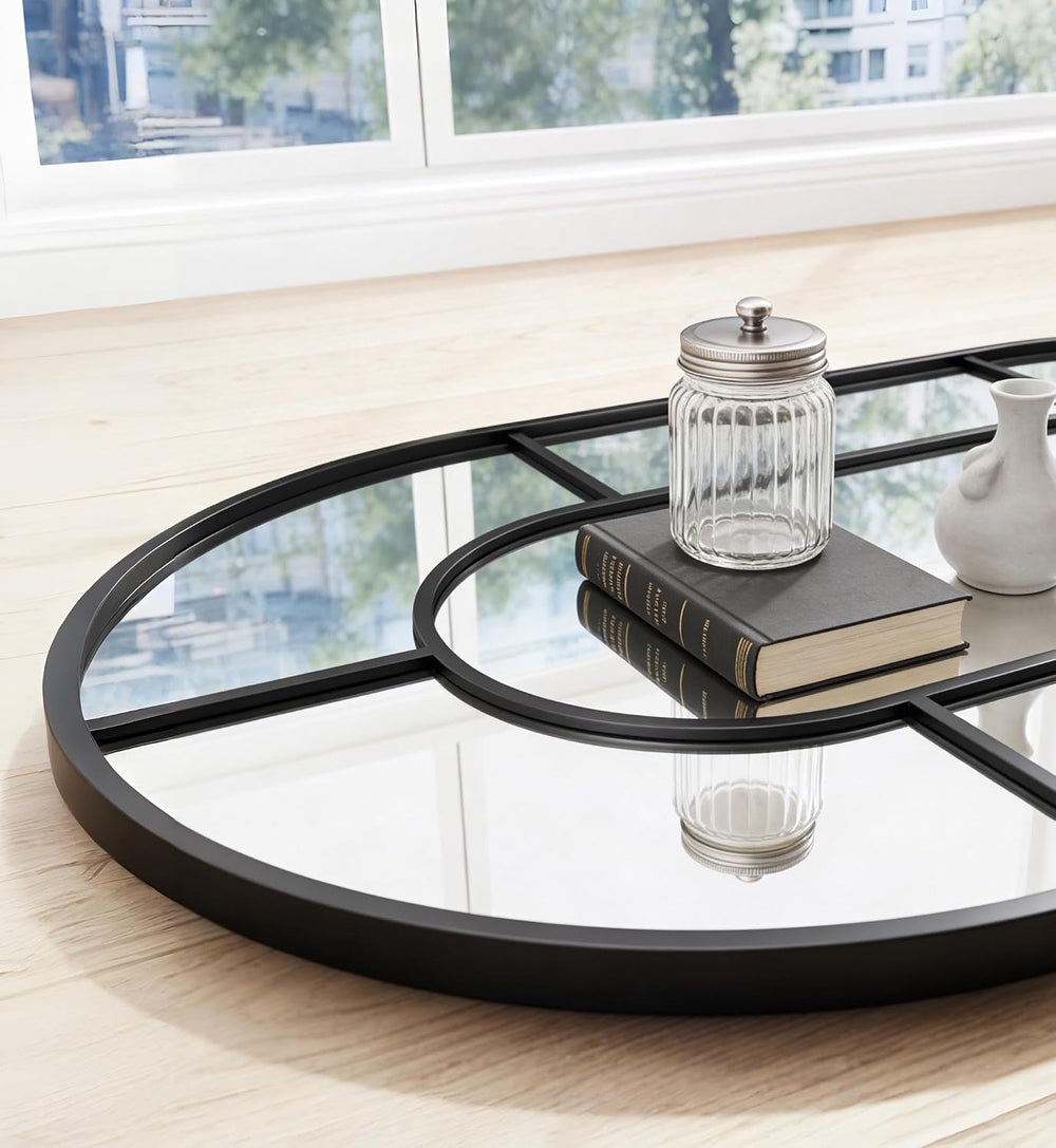 Arched Full Length Mirror, 56"x22" Large Window Floor Mirror, Farmh...