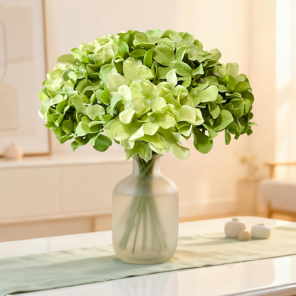 50 Pcs Faux Green Mix Hydrangea Artificial Flowers Bulk Fake Flowers