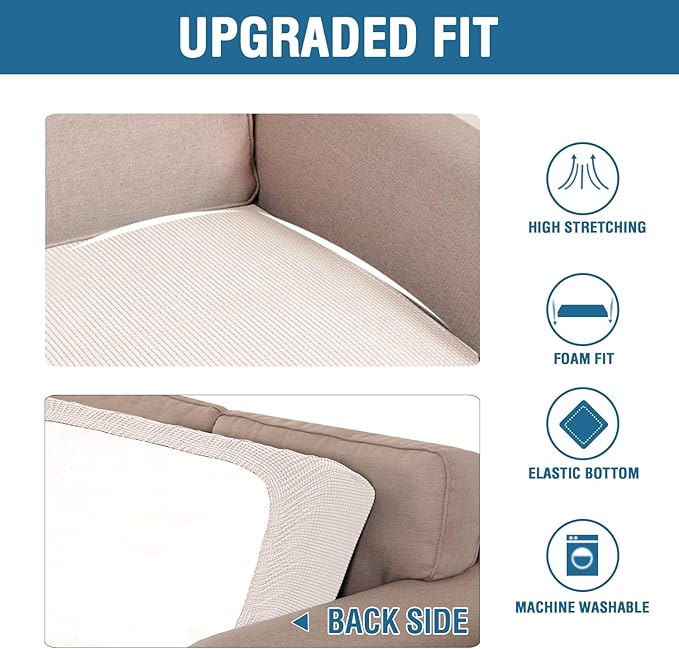 H.VERSAILTEX Super Stretch Individual Seat Cushion Covers Sofa Covers Couch - Image 6