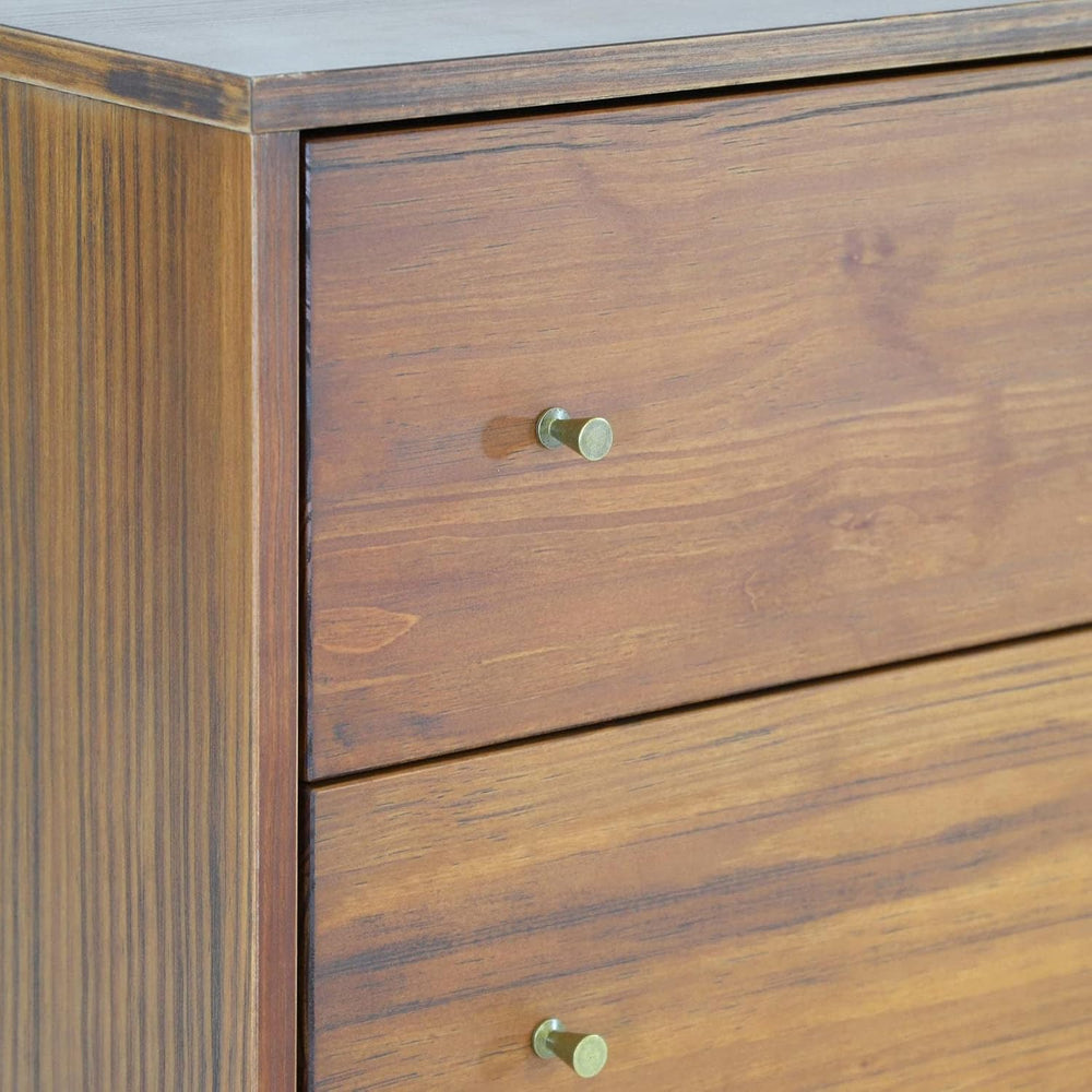 Mid Century 5-Drawer Chest, Brushed Walnut