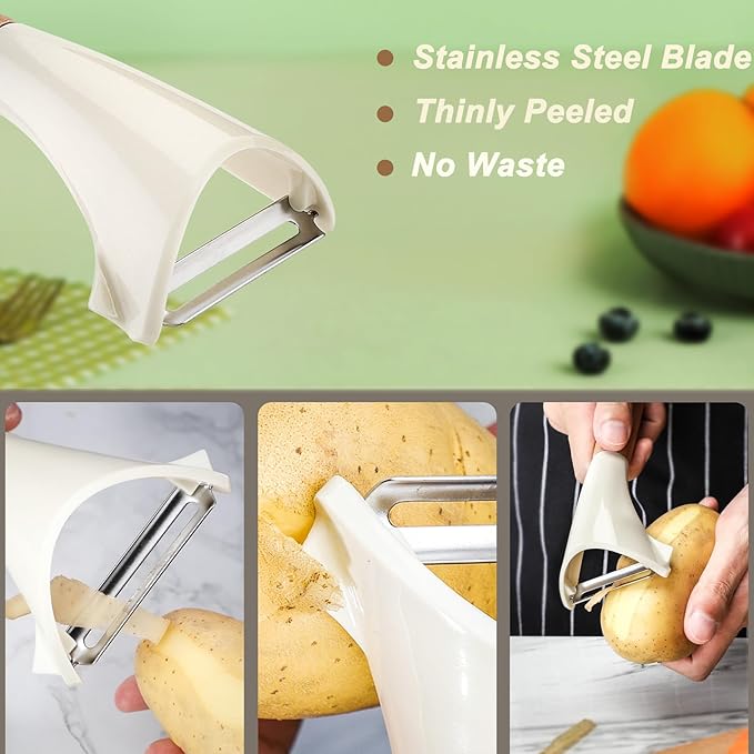 Potato Peelers Stainless Steel Swivel Peelers Y-Shaped and I-Shaped Peeler Set - Image 3