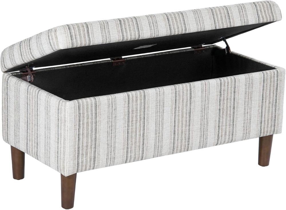 HomePop Malmo 36" Storage Bench - Gray Striped Pattern