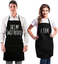 Funny Couple Aprons - Gift Ideas For Her Him - Wedding, Engagement, Bridal, Birthday; Kitchen Cooking Set