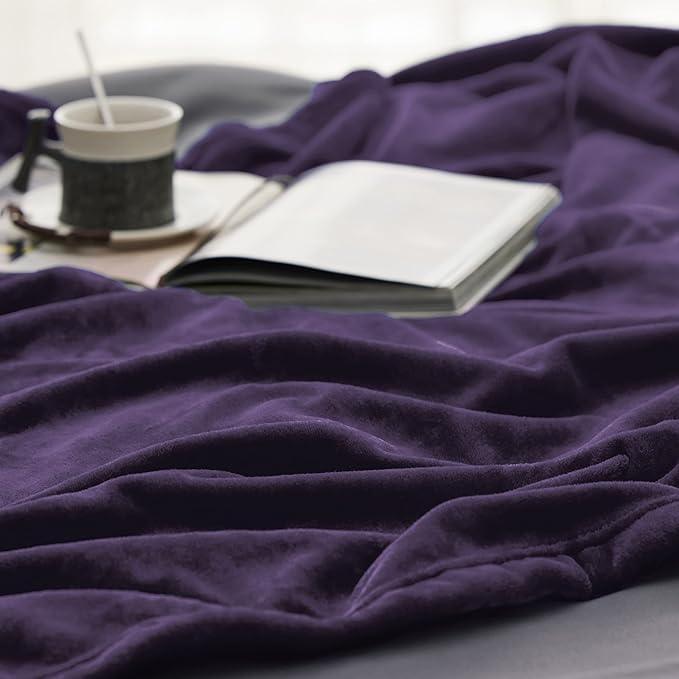 Bedsure GentleSoft Fleece Throw XL Blanket Purple - Image 4