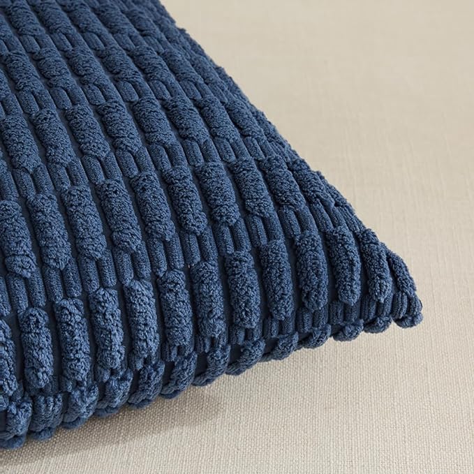 Fancy Homi 4 Packs Dusty Blue Decorative Throw Pillow Covers 14x14 Inch - Image 4