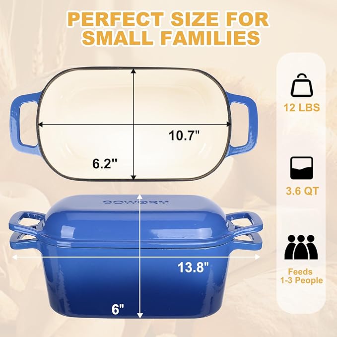 Enameled Dutch Oven for Sourdough Bread Baking, 3.6QT Oval Cast Iron Bread Pan - Image 5