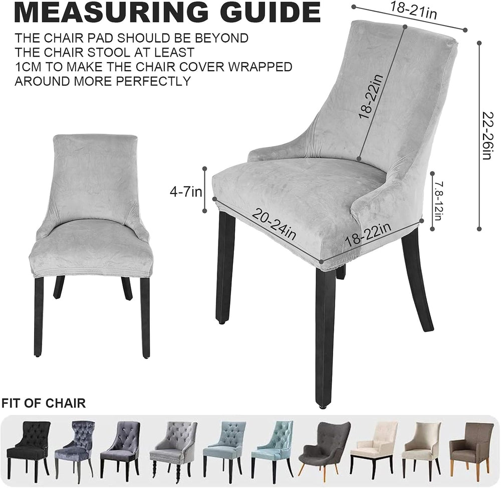 MIFXIN Velvet Wingback Chair Cover Slipcover Stretch Washable Sloping Armchai...