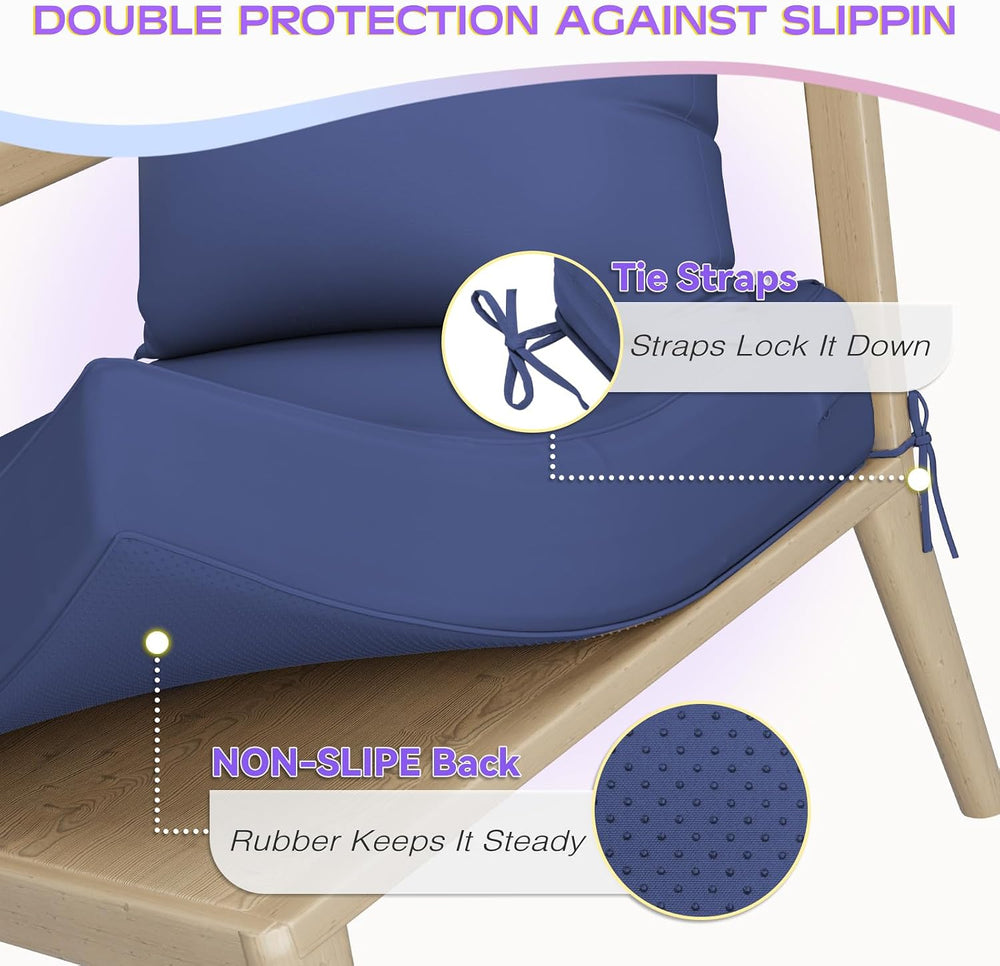 Outdoor Chair Cushions Set of 4, 24 x 24 Inch Patio Furniture Cushions with S...