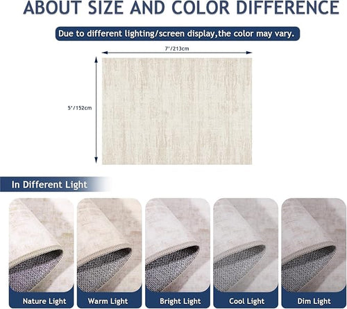 5x7 Area Rugs - Ultra-Thin Washble Rugs, Non-Slip Low Pile Abstract Print Rugs - Image 2