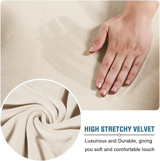 H.VERSAILTEX High Stretch Sofa Slipcover 4 Piece Cover Velvet Furniture - Image 5