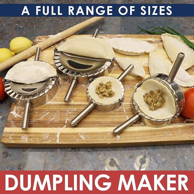 KAYCROWN 3.25 Inch Empanada Press, Stainless Steel Dumpling Maker Dough Cutter - Image 3