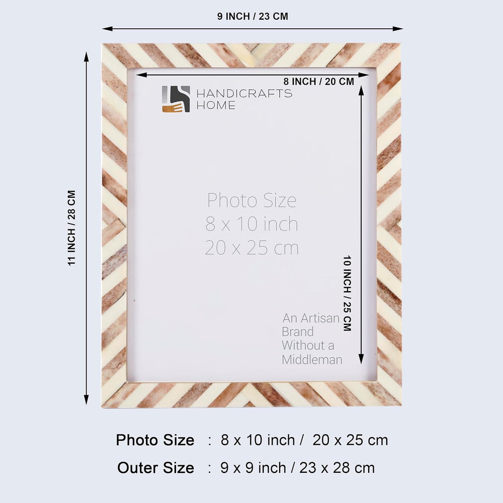 Handicrafts Home Modern Handmade Chevron Bone Inlay Brown Picture Frame,6x4