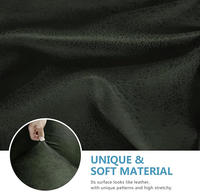 Leather Look Couch Cushion Covers Sofa Seat Slipcovers Sets Couches Furniture - Image 5
