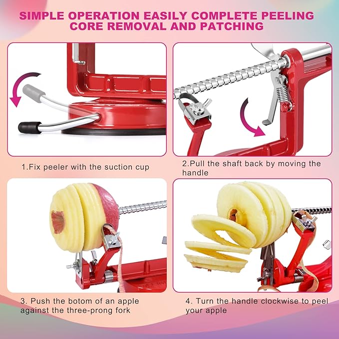 Apple Peeler, Slicer Corer Potato Peelers 3 In 1, Stainless Steel Heavy Duty - Image 5