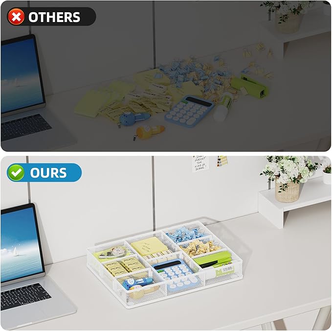Marbrasse Desk Drawer Organizer, Metal Mesh Drawer Organizer Tray - Image 6
