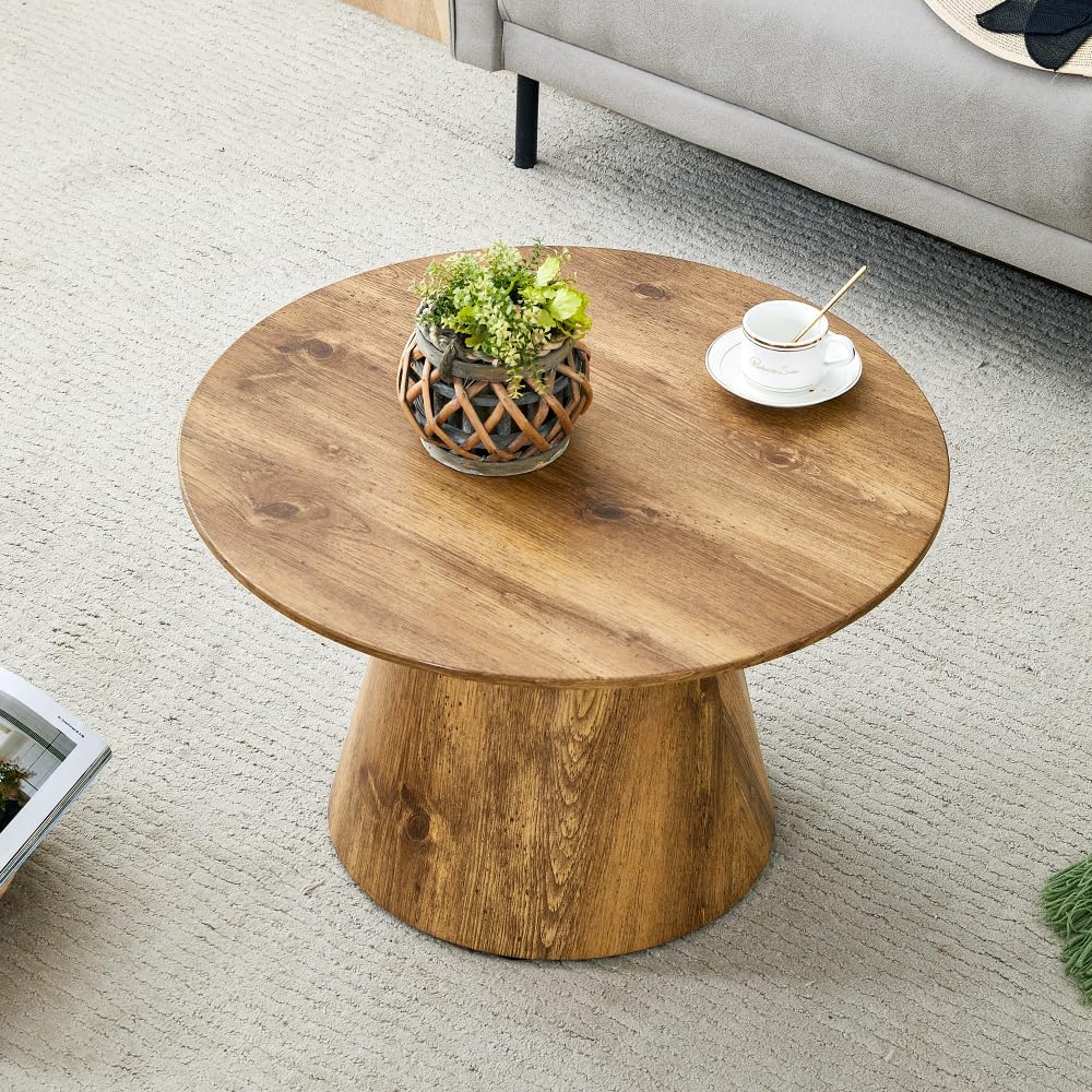 Nesting Coffee Table Set, Round Wood Grain Veneer, Mid-Century Modern | Class...