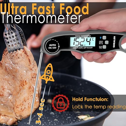GDEALER Meat Thermometer Digital Instant Read Thermometer Ultra-Fast Cooking - Image 2