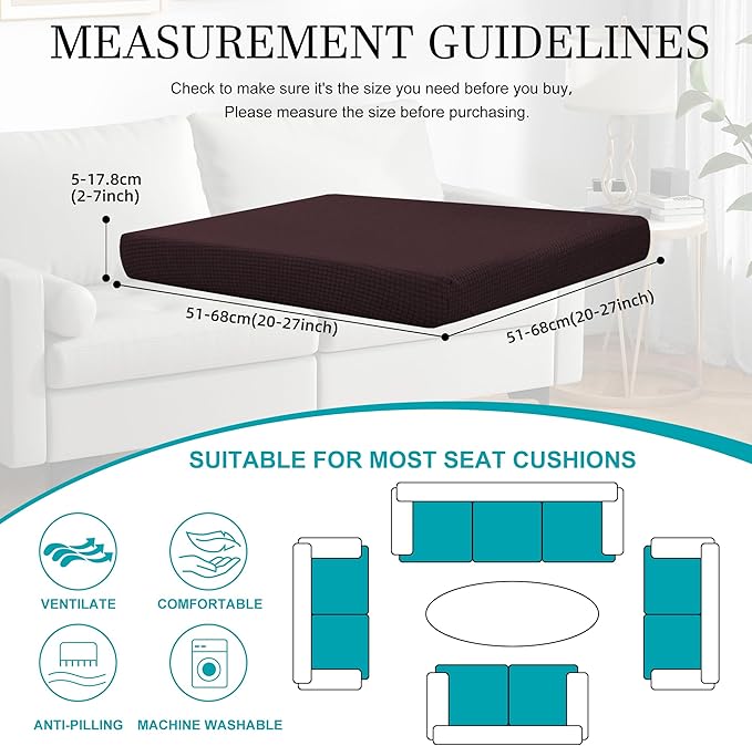 14 Pcs Stretch Patio Cushion Covers, - Image 2
