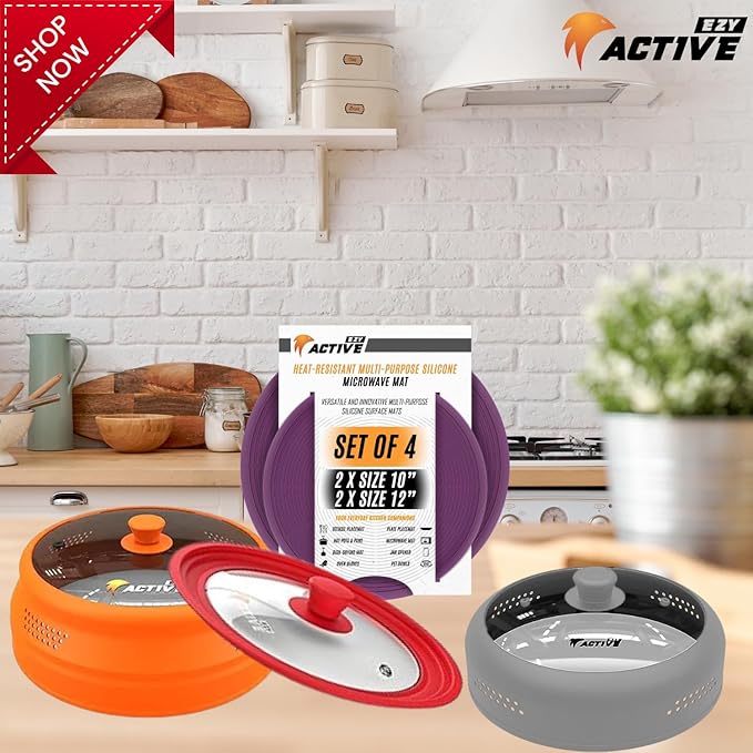 Microwave Cover for Food, Silicone and Glass Splatter Guard Lid for - Image 5