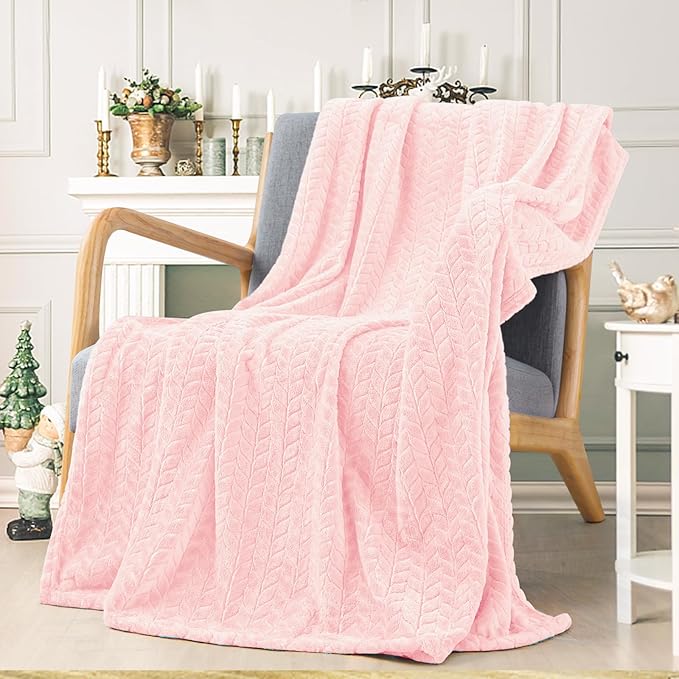 inhand Super Soft Pink Cute Throw Blanket, Cozy Plush Fleece Blanket Throw Size by inhand